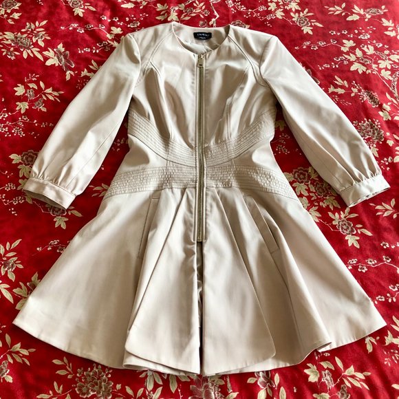 Superb bebe Silver Peony Fit & Flare Round Neck Zip-Front Princess Coat - XS - Picture 5 of 15